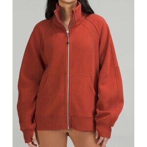 Lululemon Scuba Oversized Funnel-Neck Full Zip Cayenne W3GPBS Women XS/S
